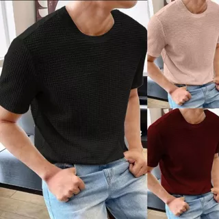 Kit 3 Camiseta Masculina Texturizada Algodão