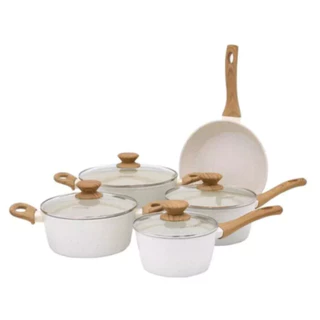 Conjunto De Panelas Mármol 5 Pçs Indução Cerâmica Mimostyle