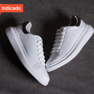 Tenis Casual Masculino Sola Alta 5cm Oversize Sneaker Couro Soft Respirável Confort