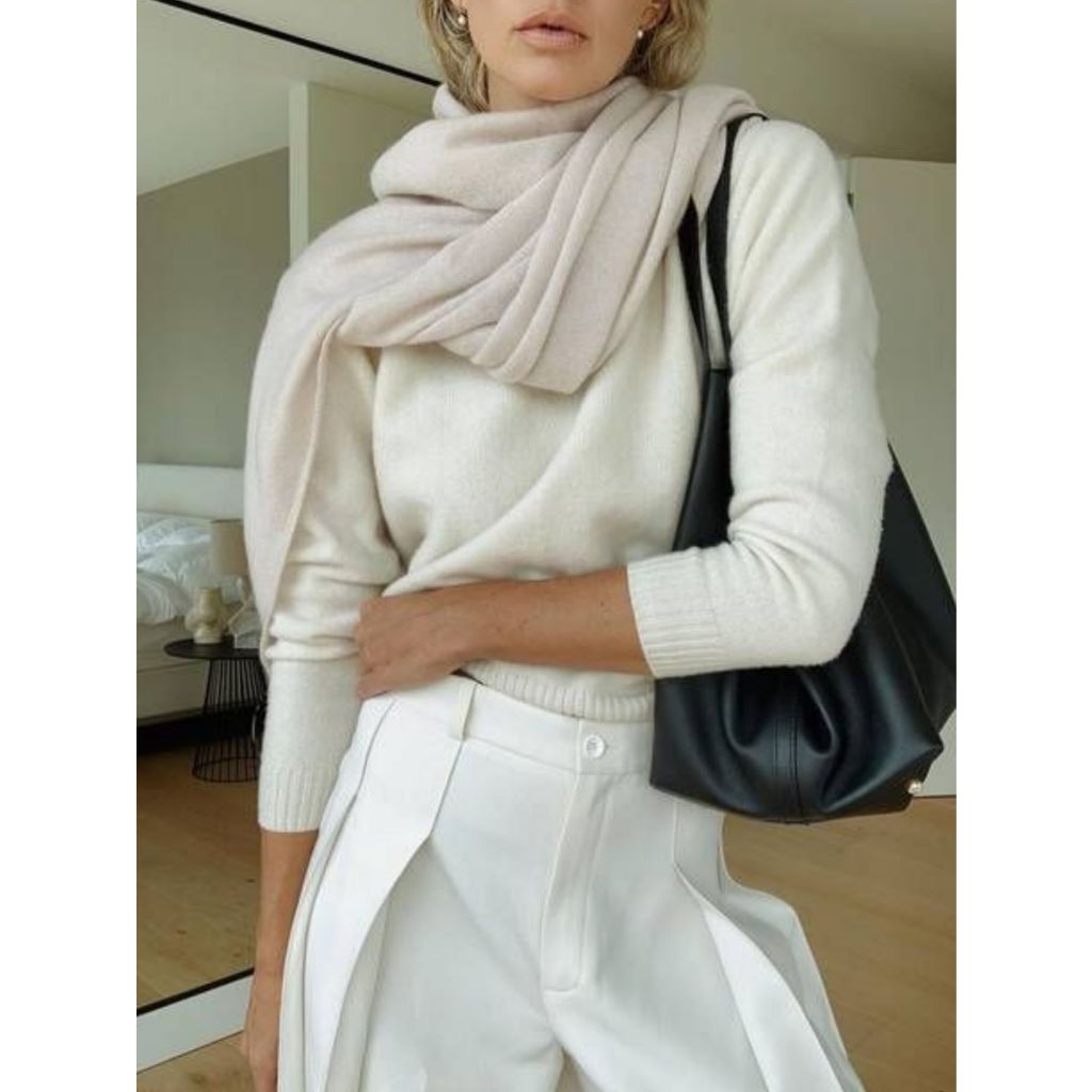 MONNEI Blusa suéter sólido gola alta Malha Tricot Cacharrel