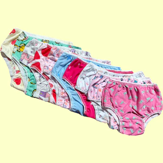 Kit 10 Calcinha Infantil Menina Algodão Lisa e Estampada Divertidamente