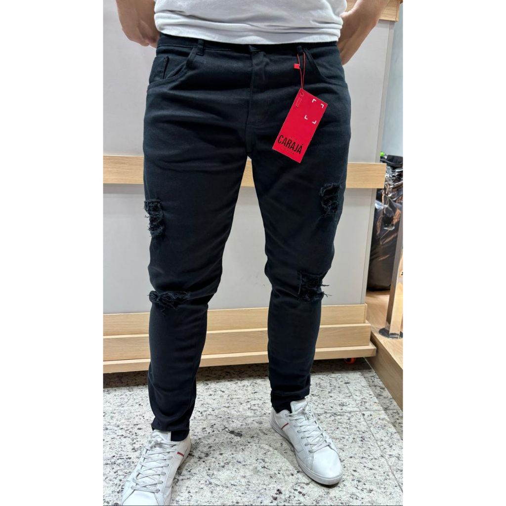 Calça Jeans Masculina Destroy Linha Premium | Shopee Brasil