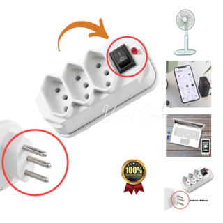 Adaptador tomada benjamin 3 saídas com interruptor