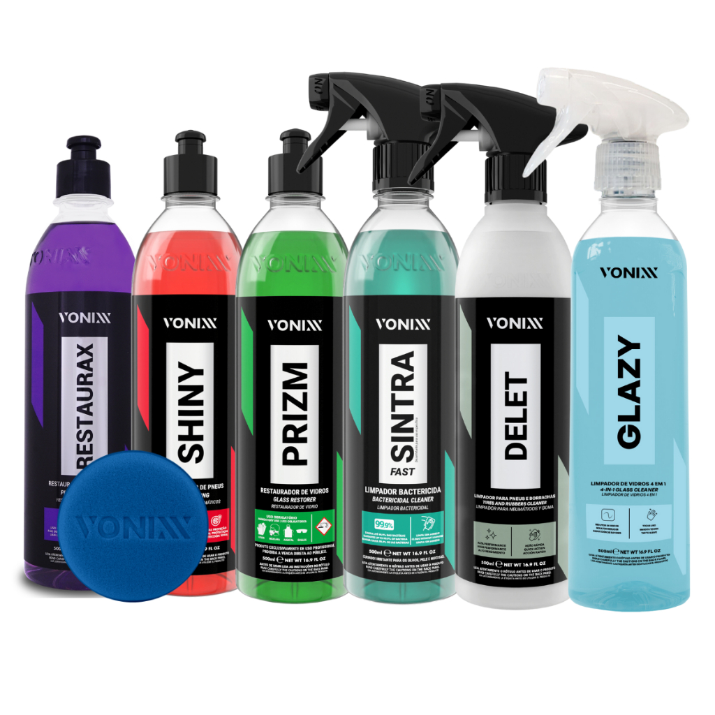 Kit Restaurax Shiny Prizm Sintra Fast Delet Glazy Aplicador Vonixx 500ml