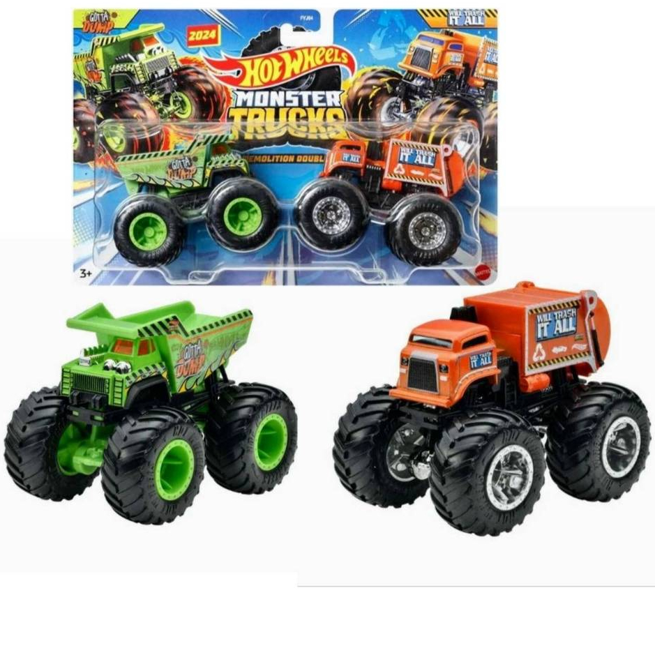 Hot Wheels 2024 Monster Trucks Demolition Doubles Gotta Dump e Will ...