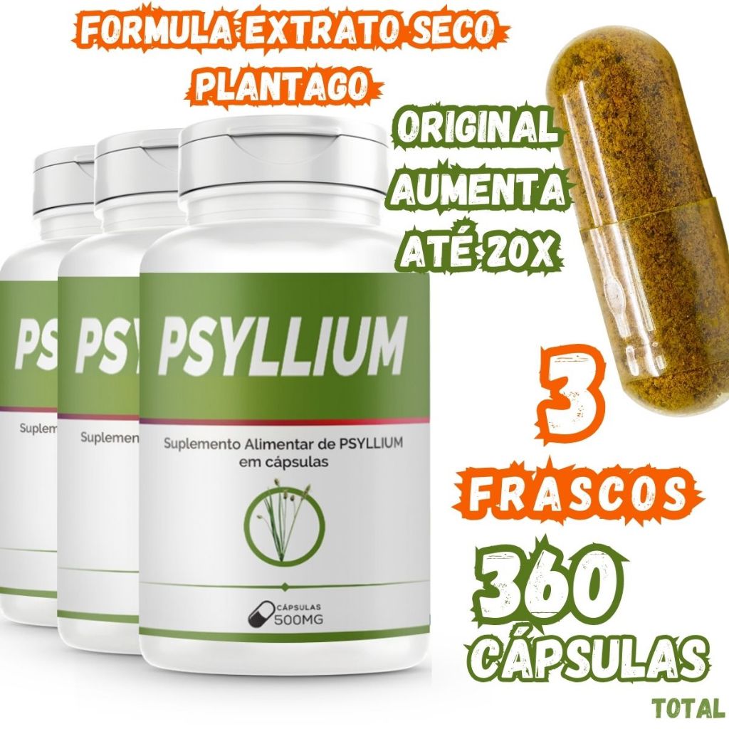 Psyllium 100% Puro Melhor Saúde do intestino Fibra original Bio Vittas ...