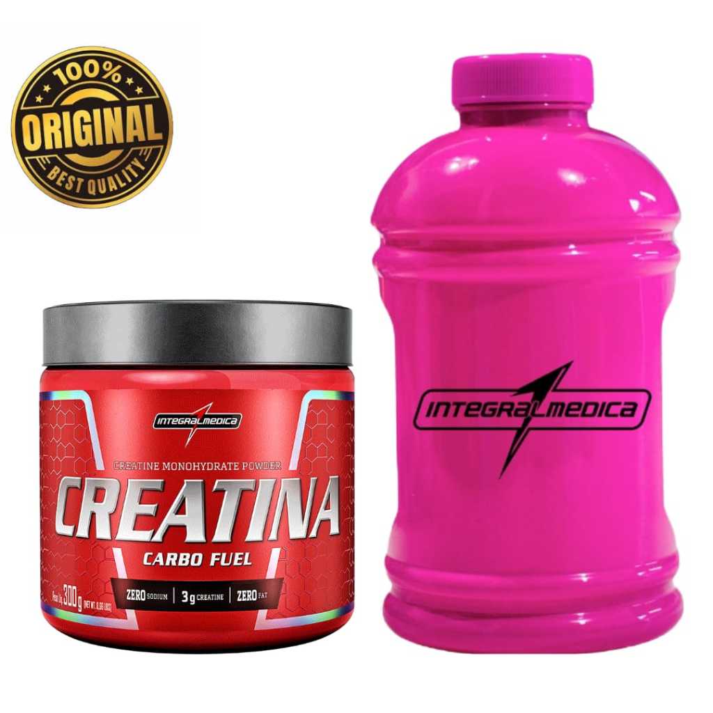 Creatina carbo fuel 300gr + galao 1litro integral medica