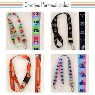Cordão Personalizado Pescoço Crachá Carimbos Chaveiro | Stitch Harry Potter Meninas Super Poderosas