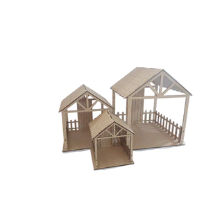 Casinha de Presépio em MDF cru de 3mm