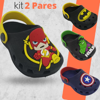 Kit 2 Pares Sandália Infantil Menino Babuche Confortável Com Sola Antiderrapante Leve e Macio
