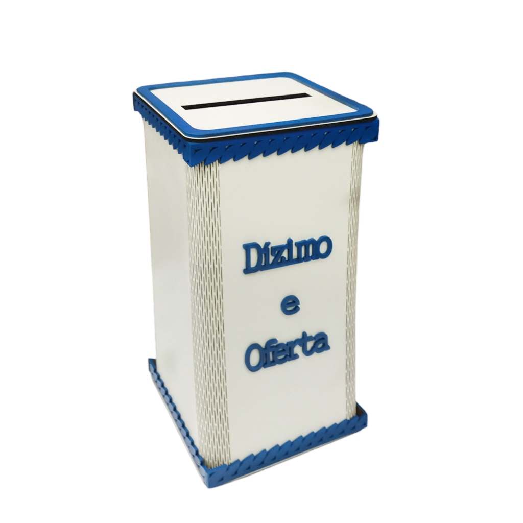 Gazófilacio Dízimos E Ofertas Urna Igreja Luxo Branco /azul | Shopee Brasil