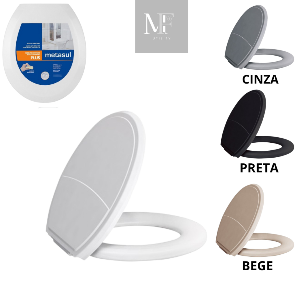 Assento Sanitário Almofadado Tampa de Vaso Universal Oval Plus Slim