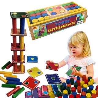 Brinquedo Torre Inteligente Educativo Bloco De Montar