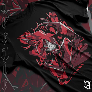 Camiseta Basica Algodao Hazbin Hotel Alastor O Demónio Do Rádio Heartbroken Cartoon Unissex