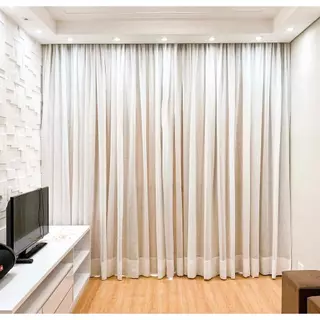 cortina de linho para quarto e sala 4,00x280 trilho suiço palha off white