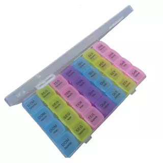 Porta Comprimidos Organizador De Remedios Semanal 4 X Dia Caixa Para Medicamentos Colorido