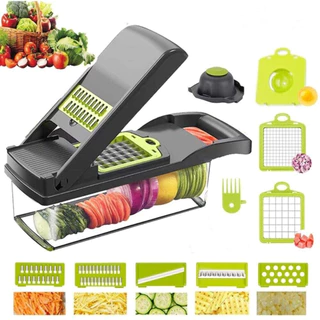 Fatiador Cortador Ralador Profissional Multiuso Cozinha Slicer Aço Inox 12 em 1 Legumes Verduras Frutas Alimentos
