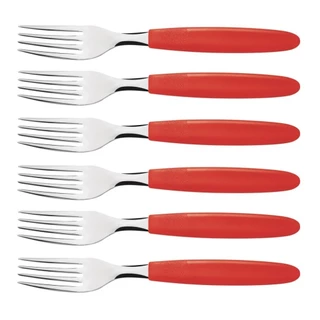 KIT 6 X GARFO PARA SOBREMESA TRAMONTINA IPANEMA AÇO INOX CABO PROPILENO