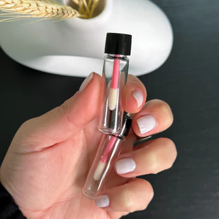 Kit 50 Mini Frasco de Gloss Batom Retoque Refil Embalagem Tubete Cosméticos Viagem Brilho Labial