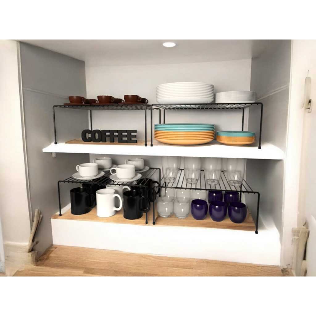 Kit 4 Organizador Armário Cozinha Prateleira Em Aramado 40cm