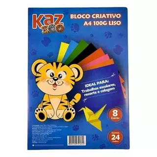 Bloco Criativo Color Set A4 100g 8 Cores com 24 Folhas KAZ