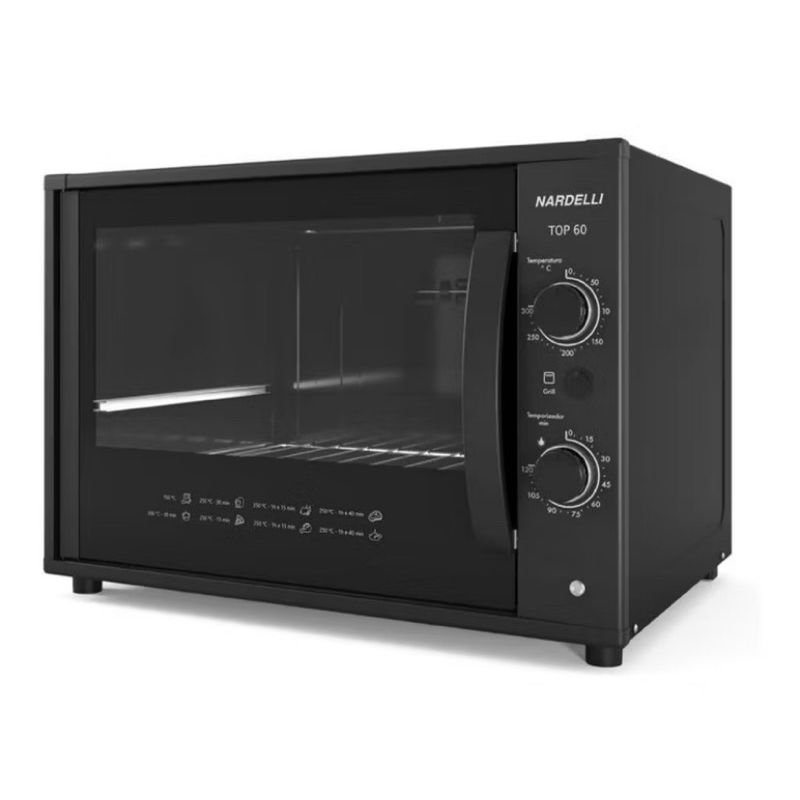 Forno Elétrico de Bancada, 60 Litros Nardelli top60 preto 127v