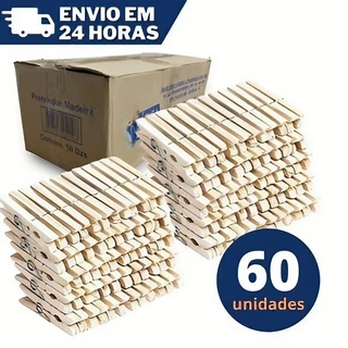 Prendedor de Roupas Pregador Pegador de Madeira - kits até 72 Unidades