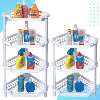 Porta Shampoo de 3 e 4 Andares Triangular Branco - Solução Rápida, Prática e Sofisticada - Organização e Elegância para Seu Banheiro