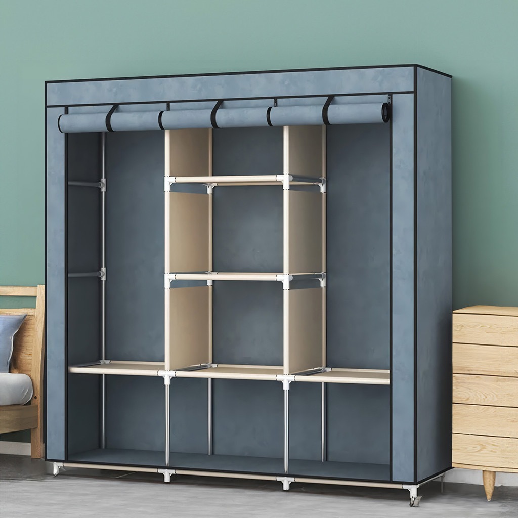 Guarda Roupa Portátil Dobrável Alto Volume Armazenamento De Roupas Simples E Fácil De Montar