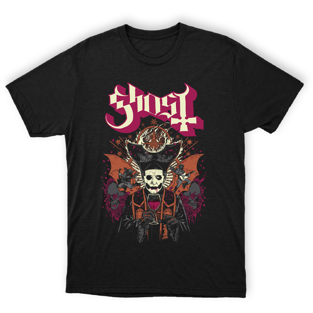 Camiseta Ghost Banda Modelo2 Algodão Preta | Shopee Brasil