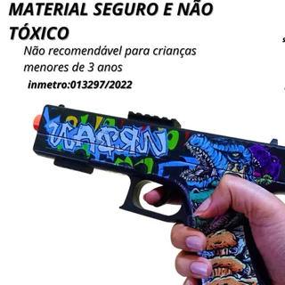 Pistola Lança Atira Dardos e Bolinhas de Gel - Nerf Criança