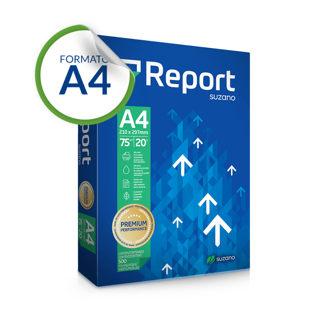 Papel Sulfite A4 75g BR Report 500 Folhas - Suzano