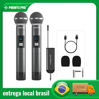Phenyx Pro PDP-2 Microfone sem fio digital portátil de canal duplo UHF Microfone