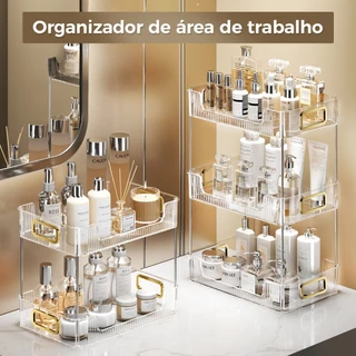 Organizador Diamante Grande Acrílico Porta Maquiagem Giratório