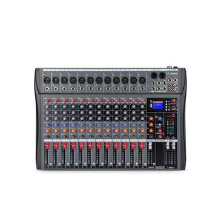 Console de mixagem portátil VEDO 12 canais Digital MP3 Entrada de computador Placa de som Mixer Console USB Karaokê Mixer de áudio Broadcast