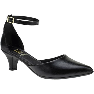 Scarpin Feminino com Fivela Tornozelo Saltinho Baixo Bico Fino 205-03