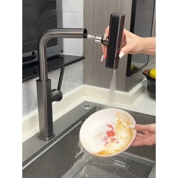 Torneira Bancada Cozinha Gourmet Monocomando de Luxo Rotação Flexivel 1080° Jatos Chuveirinho