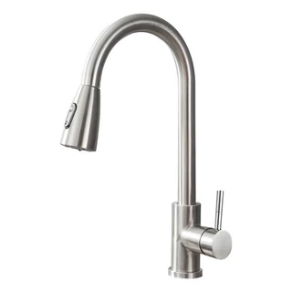 Torneira Pia Cozinha Gourmet Extensível Monocomando com Chuveirinho Aço escovado Bancada Extensível
