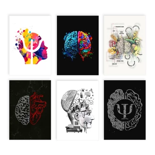 Placas Decorativas Psicologia Cérebro Mente Terapia Quadro Decoração Escritório Poster