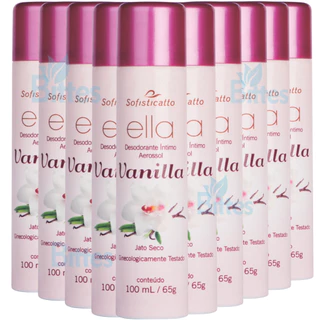 KIT 10 Desodorante Íntimo Vanilla Sofisticatto Cosméticos Jato Seco