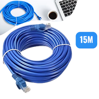 Cabo De Internet Rede Azul Alta Velocidade Computador Rj45 15 Metros