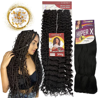 Kit Cabelo Tranças Gypsy Braid Cacheado Orgânico Cherey