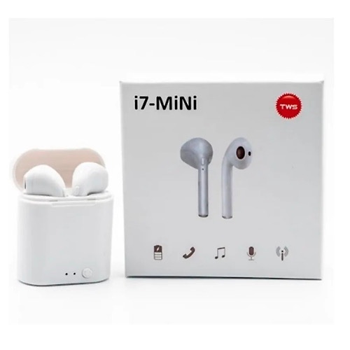 Imagem do produto fones de ouvido sem fio bluetooth i7 TWS mini Android e iOS 5.0 com case recarregável branco 1