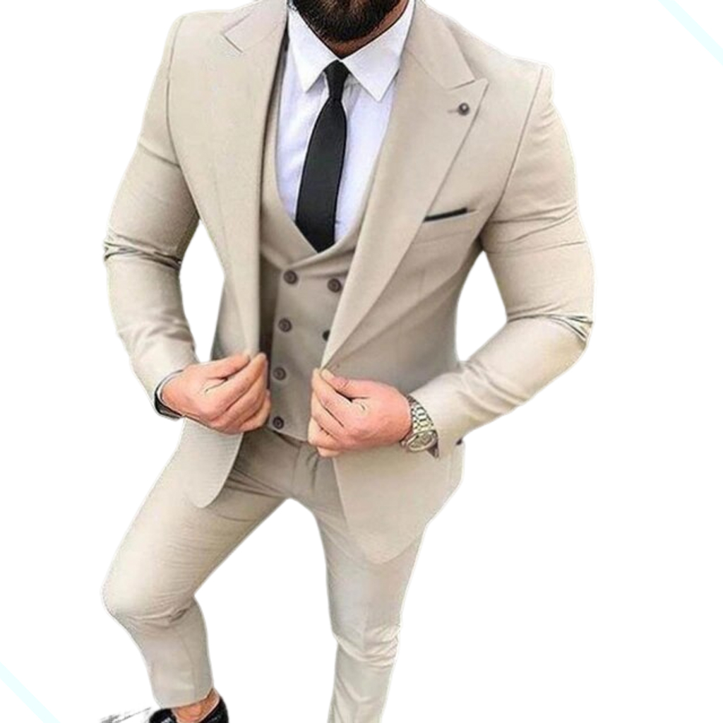 Conjunto Terno Paletó, Calça, Colete e Gravata Social Premium