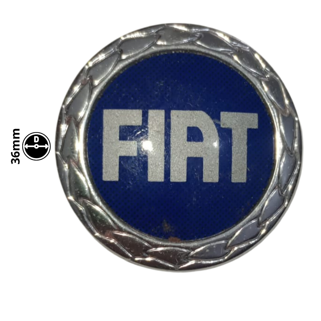 Emblema Logo do botão de buzina do volante de direção 36 mm de diametro azul linha FIAT
