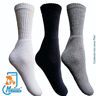 Meias Esporte Cano Alto/Médio Kit 9 Pares Atoalhada.