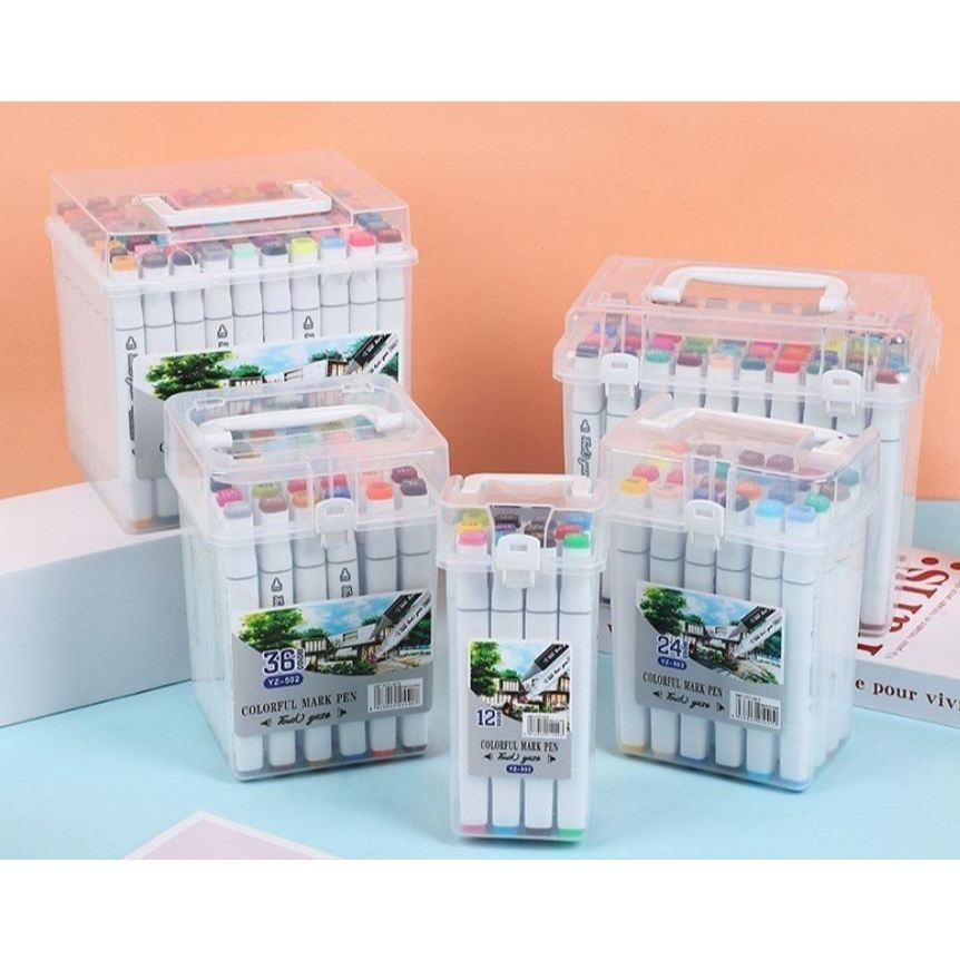 Kit Canetas Oleosas de Ponta Dupla Desenho Pintura Colorido Promoção Presente Pintar Colorir