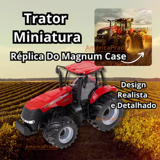 Trator Miniatura Réplica Do Magnum Case Realista Com Pneu de Borracha