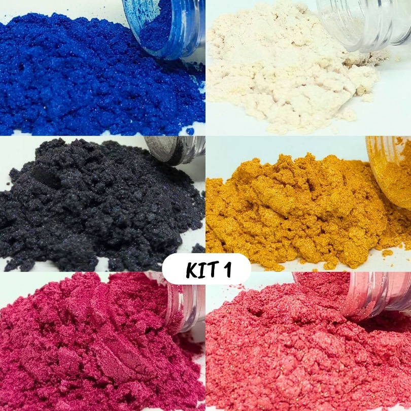 Kit com Pigmentos para Resina Epóxi | Velas | Cosméticos - Mica EARIS Perolado | Natural