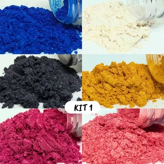 Kit com Pigmentos para Resina Epóxi | Velas | Cosméticos - Mica EARIS Perolado | Natural